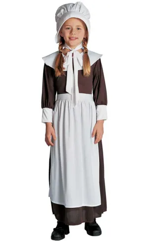Colonial Girl Kids Fancy Dress Costume