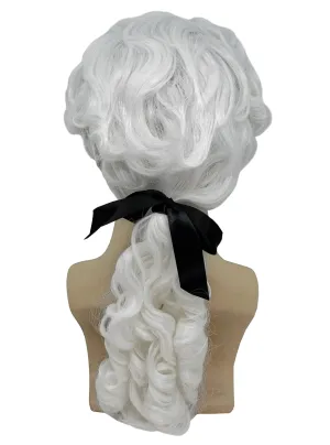 Colonial Mens Curly White Costume Wig