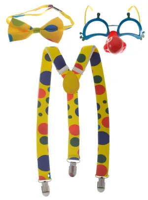 Colourful Clown 3 Piece Costume Accessory Set