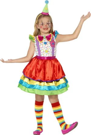 Colourful Clown Deluxe Girls Costume
