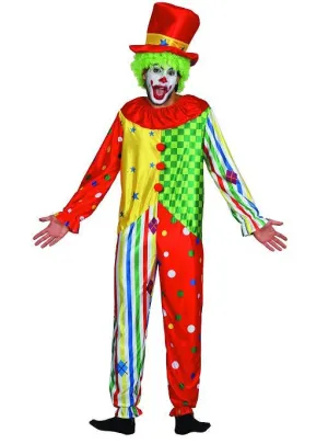 Colourful Clown Mens Circus Dress Up Costume