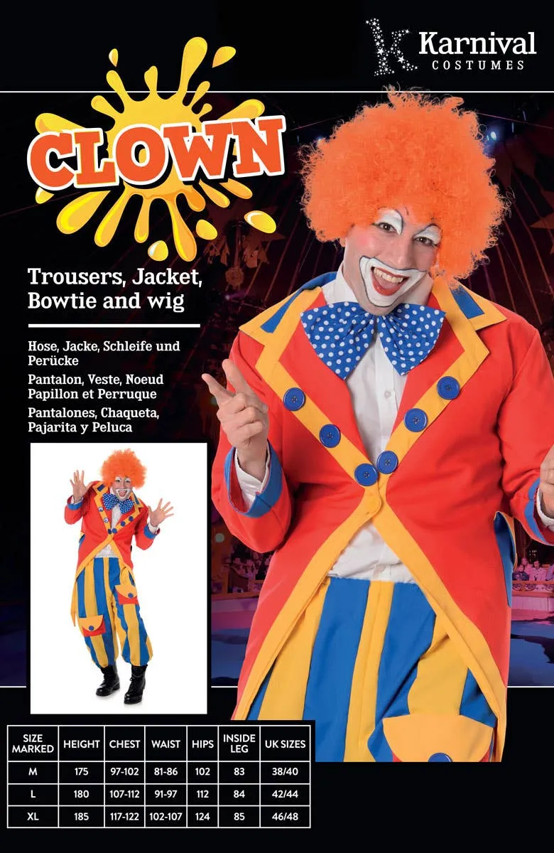 Colourful Clown Mens Fancy Dress Costume