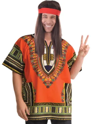 Colourful Dashiki Mens Plus Size Costume Shirt