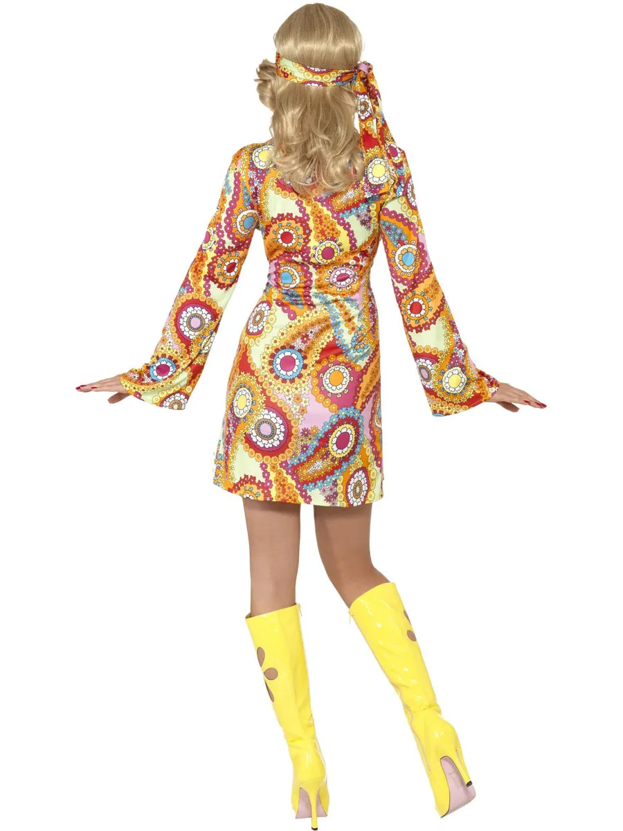 Colourful Flower Power Womens 60s Hippie Costume