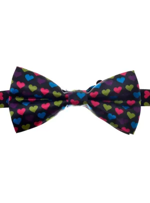 Colourful Heart Print Bow Tie Costume Accessory