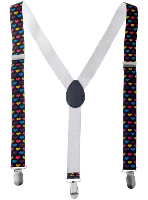 Colourful Heart Print Costume Suspenders