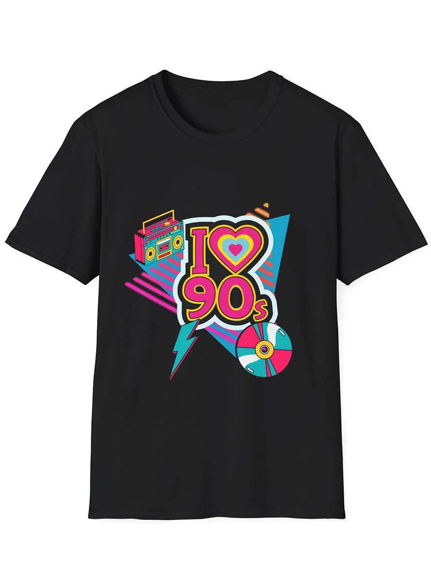 Colourful I Love 90s Print Costume Shirt