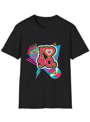 Colourful I Love 90s Print Plus Size Costume Shirt