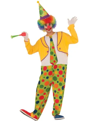 Colourful Yellow Spotty Novelty Adults Clown Costume