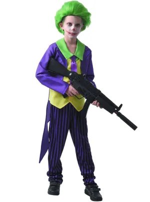 Comic Book Villain Clown Boys Fancy Dress Costume