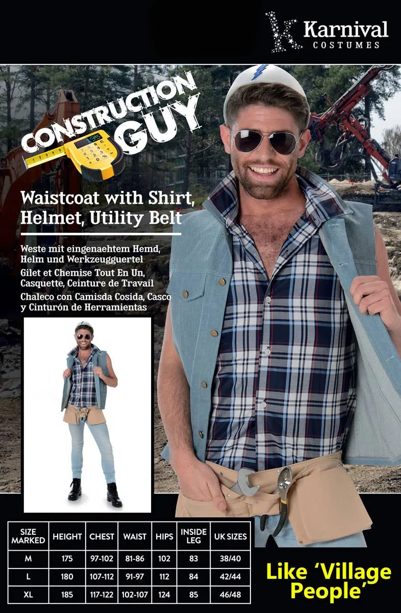 Construction Worker Mens Village People Costume