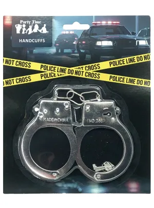 Cop Silver Metal Costume Handcuffs