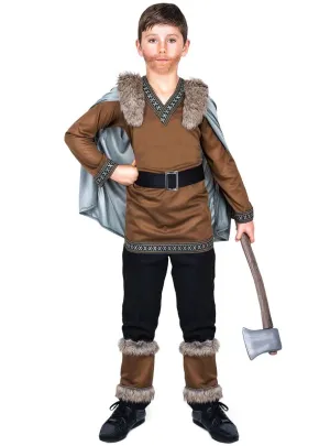 Courageous Viking Barbarian Boys Fancy Dress Costume