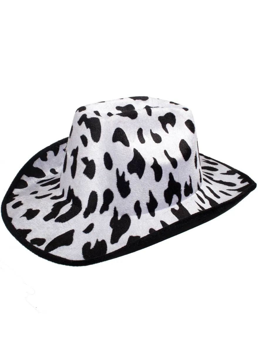 Cow Print Black and White Cowboy Costume Hat