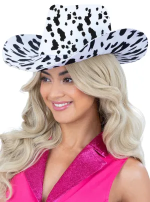 Cow Print Black and White Womens Cowgirl Hat