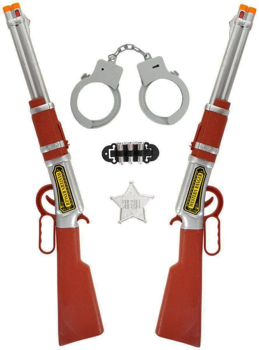 Cowboy Sheriff Toy Rifle Guns 5 Piece Accessory Set