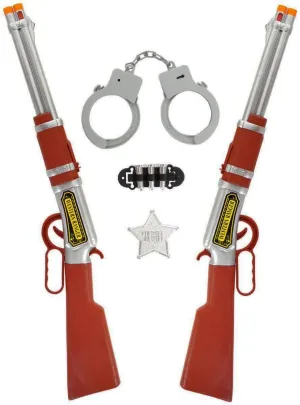 Cowboy Sheriff Toy Rifle Guns 5 Piece Accessory Set