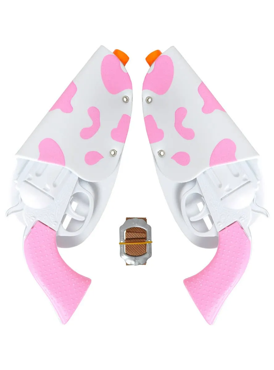 Cowgirl Pink and White Costume Guns and Holster Set