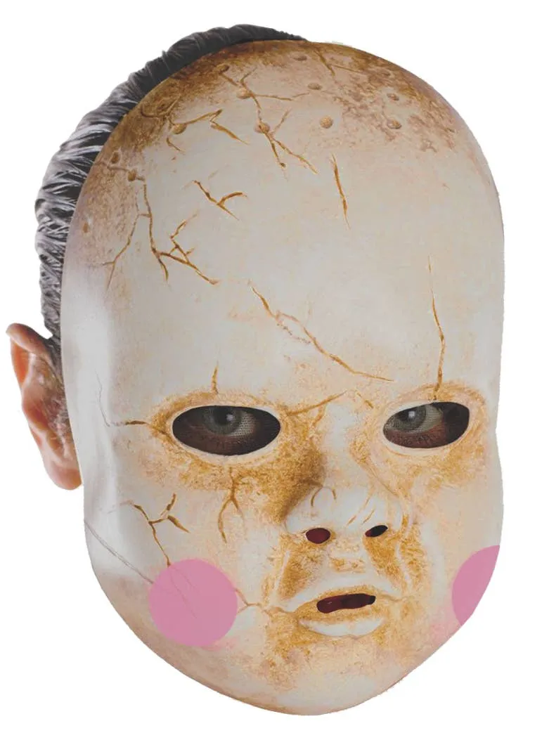 Cracked Porcelain Baby Doll Horror Halloween Mask