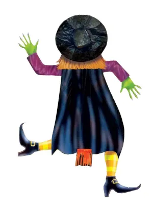 Crashed Witch with 3D Hat Halloween Door Decoration