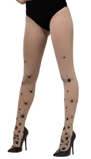 Crawling Black Spiders Womens Halloween Stockings