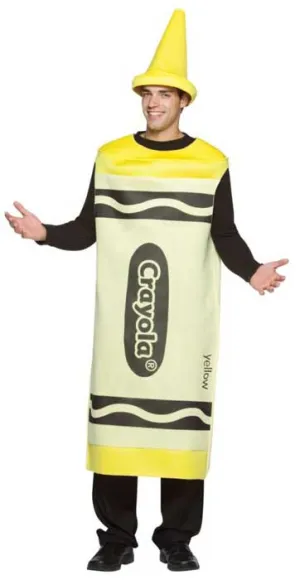 Crayola Adults Novelty Yellow Crayon Costume