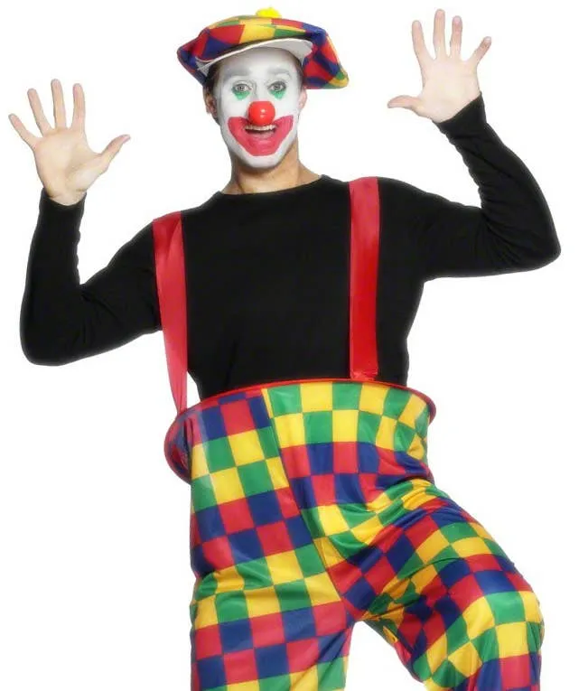 Crazy Clown Mens Circus Fancy Dress Costume