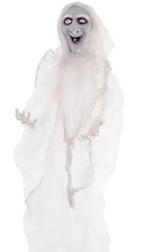 Creepy Animated Halloween Witch with Glowing Eyes Prop