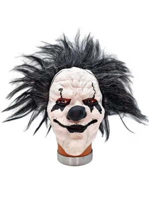 Creepy Black and White Latex Clown Halloween Costume Mask