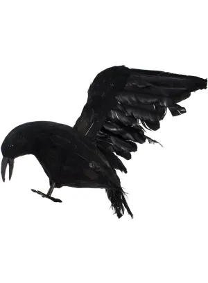 Creepy Black Feather Raven Halloween Decoration