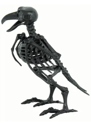 Creepy Black Raven Skeleton Halloween Decoration
