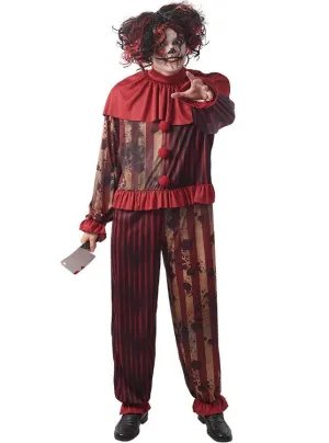 Creepy Blood Splattered Clown Mens Halloween Costume
