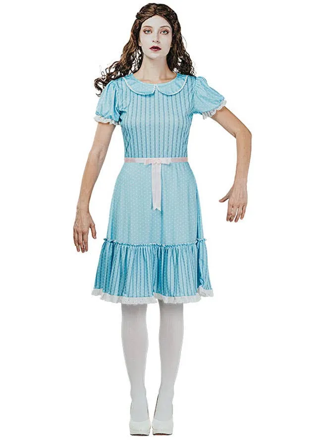 Creepy Blue Dress Twin Womens Halloween Costume