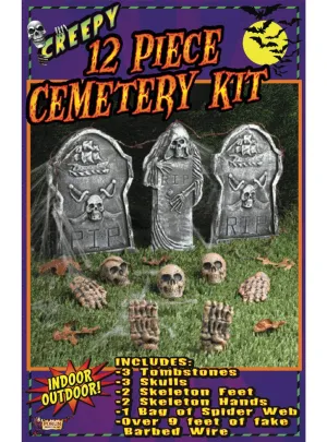 Creepy Cemetery 12 Piece Halloween Decoration Kit