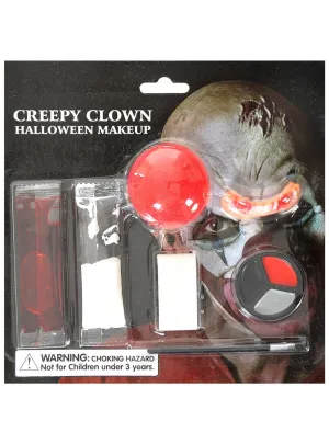 Creepy Clown 7 Piece Halloween Makeup Kit