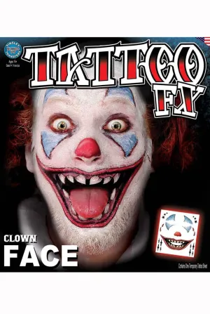 Creepy Clown Halloween Temporary Tattoo Makeup