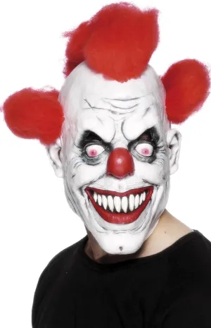 Creepy Clown Latex Halloween Face Mask With Hair