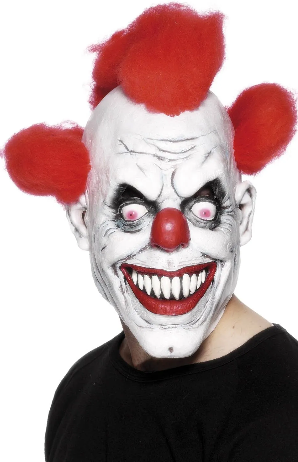 Creepy Clown Latex Halloween Face Mask With Hair