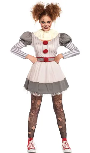 Creepy Clown Womens Pennywise Halloween Costume