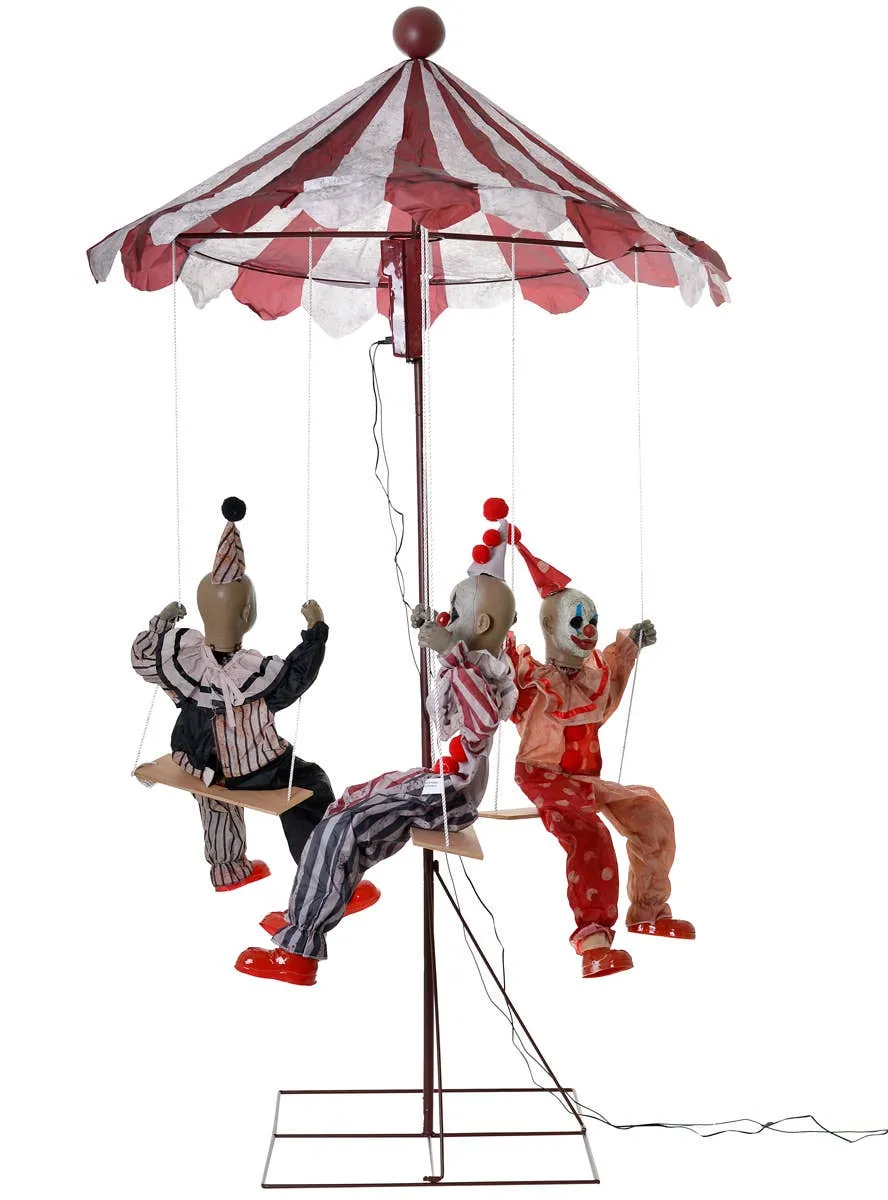 Creepy Clowns Giant Animated Carousel Halloween Decoration