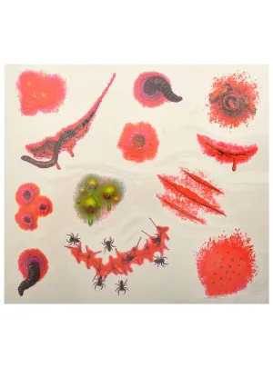 Creepy Crawly Wounds Halloween Temporary Tattoos
