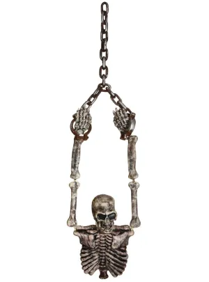 Creepy Hanging Skeleton Torso on Chains Halloween Decoration