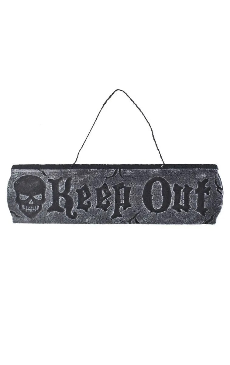 Creepy Keep Out Sign Halloween Prop