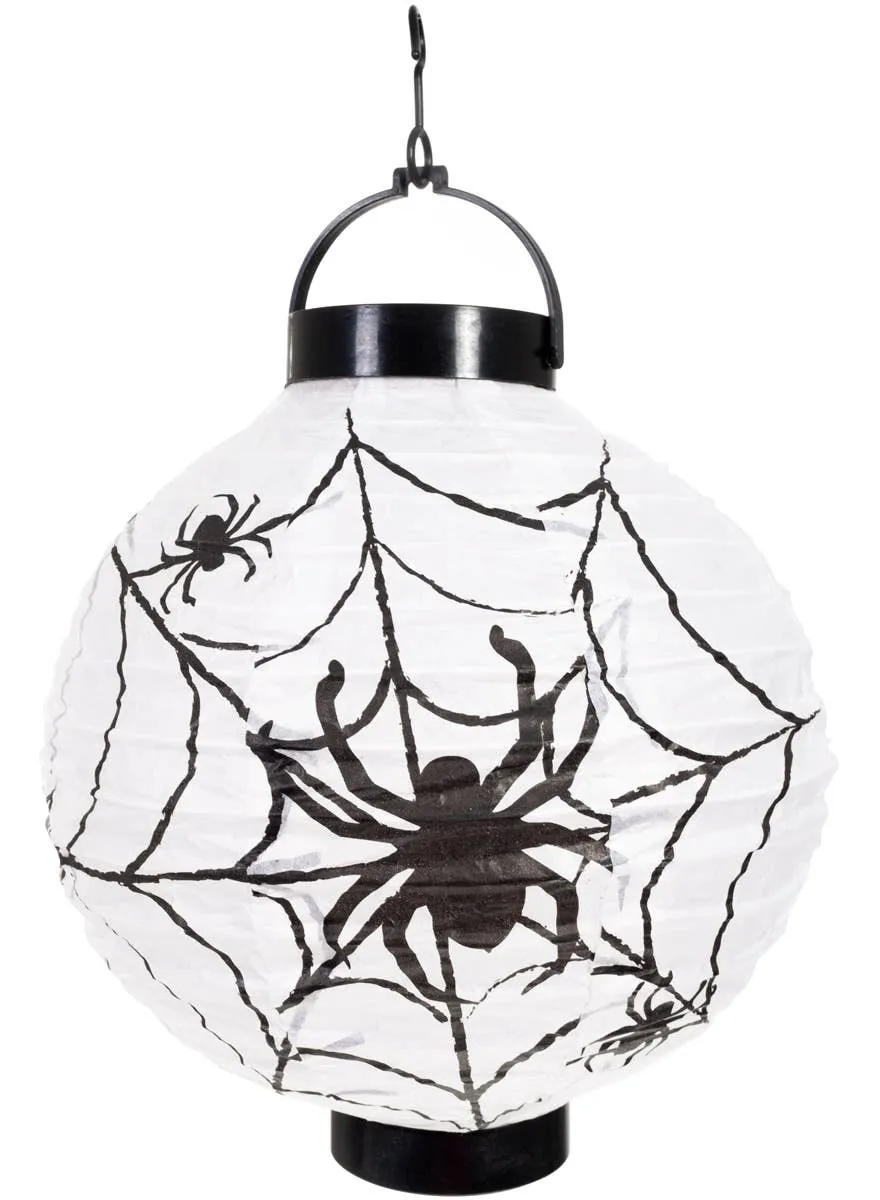 Creepy Light Up Spiderweb Paper Lantern Halloween Decoration