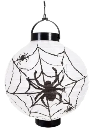 Creepy Light Up Spiderweb Paper Lantern Halloween Decoration