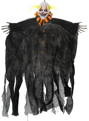 Creepy Neon Orange and Black Clown Halloween Decoration