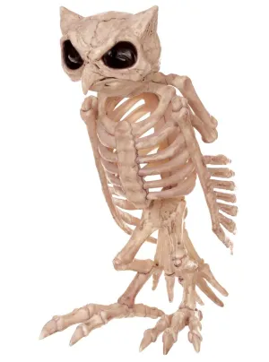 Creepy Plastic Owl Skeleton Halloween Decoration