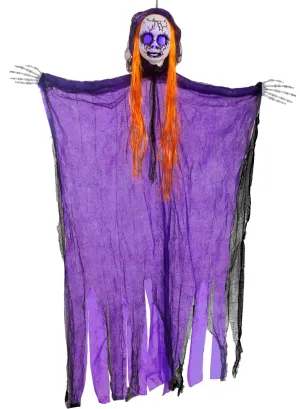 Creepy Purple Light Up Doll Hanging Halloween Decoration