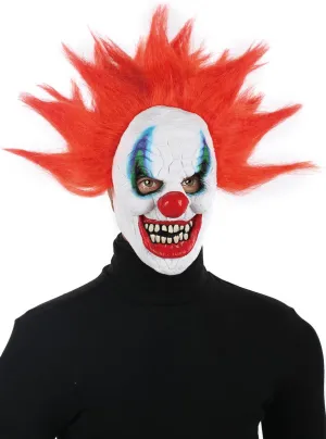 Creepy Red Haired Latex Clown Halloween Costume Mask