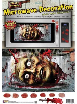 Creepy Severed Head Microwave Cover Halloween Decoration